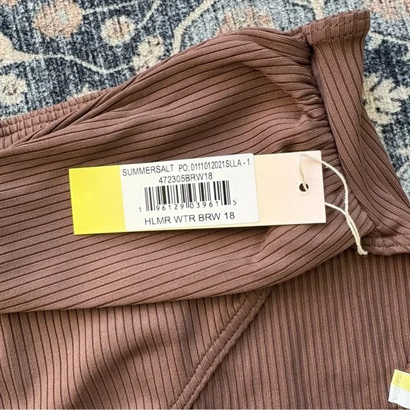 Summersalt Brown Ribbed Bikini Bottom - NEW Size 18 - Picture 2 of 5